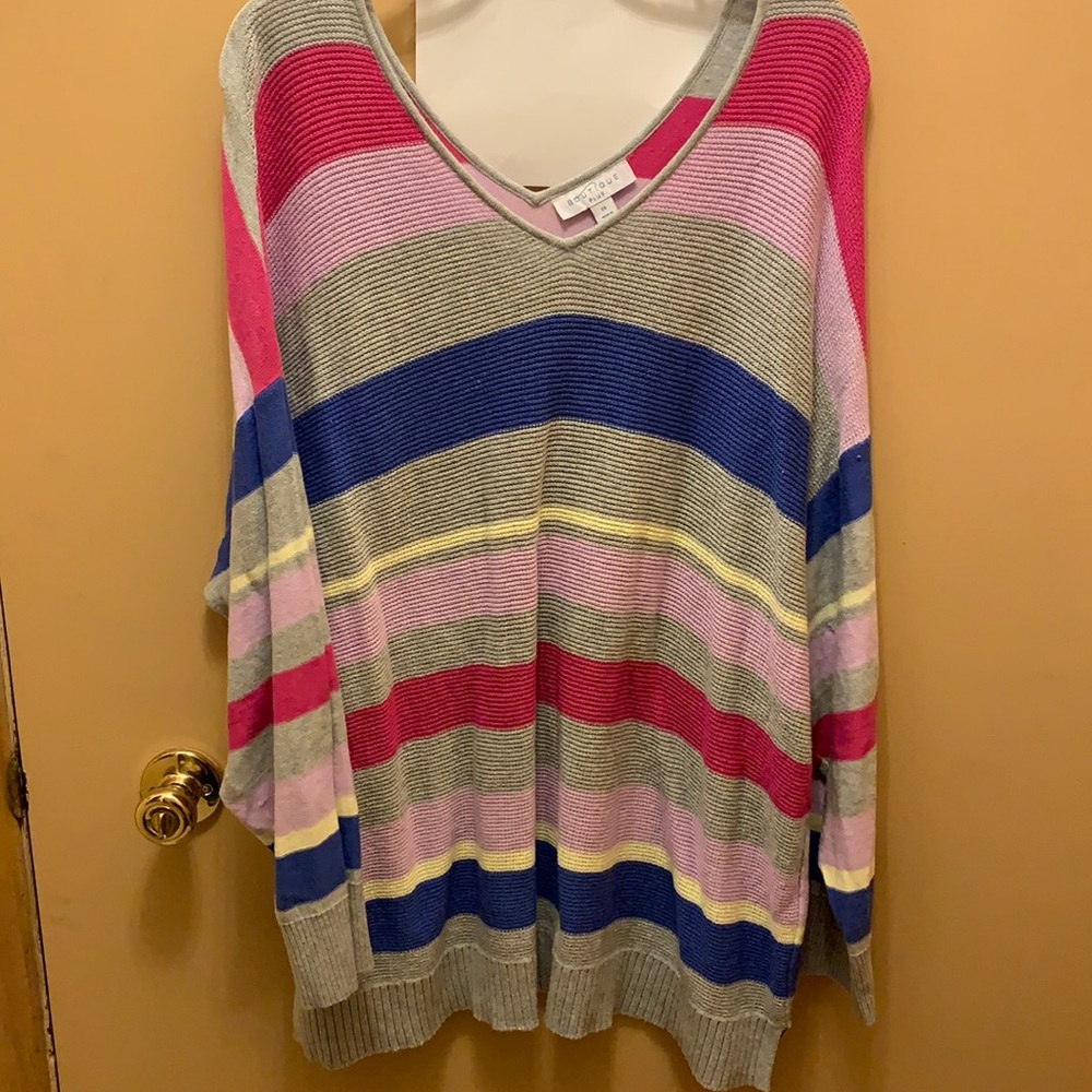 On hold -Vneck striped sweater